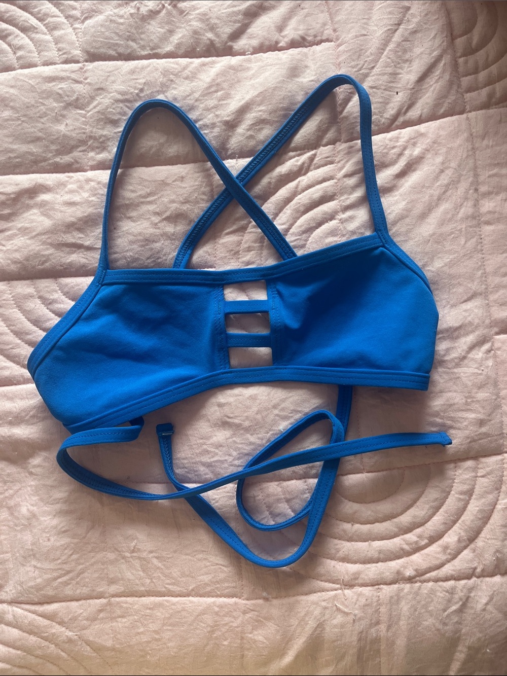 Jolyn Blue Strappy Bikini Top